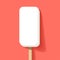 Ice lolly white on a Coral color background
