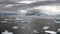 Ice movement icebergs of global warming floats in ocean of Antarctica.