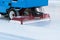 Ice preparation at the public rink between sessions in the evening outdoors