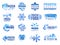 Ice product logo. Frozen food business identity blue vector cold graphic elements