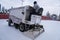 Ice resurfacer is cleaning the ice rink