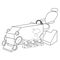 Ice resurfacer, equipment for sports facilities black white outline drawing