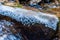 Ice in a river in Swiss Alps, The old canal lock of the Joux Verte, Luan, Switzerland