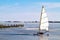 Ice sailing on the Braassem lake in Roelofarendsveen.