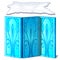 Ice screen and polar bear skin. Decorative items for decorating a frozen castle. Interior elements. Vector isolated