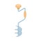 Ice screws for winter fishing icon, cartoon style