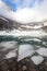 Ice sheet cover Iceberg Lake in Glacier National P