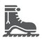 Ice skate glyph icon, christmas and new year, skating shoe sign, vector graphics, a solid pattern on a white background.