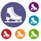 Ice skate icons set