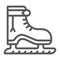 Ice skate line icon, christmas and new year, skating shoe sign, vector graphics, a linear pattern on a white background.