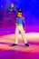 An ice skater dressed as a toy soldier during the premiere of Christmas on Ice show, in Madrid Spain