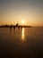 Ice skaters on a frozen lake in Rotterdam The Netherlands