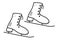 Ice skates, Figure skating icon. vector doodle element, cartoon illustration, concept of outdoor activities or sports