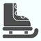 Ice skates solid icon. Winter sports activity item. Christmas vector design concept, glyph style pictogram on white