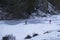 Ice skating on a frozen lake in Sweden.