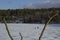 Ice skating on a frozen lake in Sweden. Mother and two children.