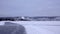 Ice skating trail on lake Siljan to Rattvik in Dalarna in Sweden