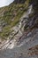 Ice and small waterfall. Franz Joseph Glacier. South Island, New Zealand