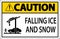 Ice and Snow Caution Sign Caution - Falling Ice And Snow Sign