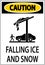 Ice and Snow Caution Sign Caution - Falling Ice And Snow Sign