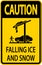 Ice and Snow Caution Sign Caution - Falling Ice And Snow Sign