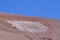 Ice or snow penitentes and andean landscape at Paso De Agua Negra mountain pass, Chile and Argentina, South America