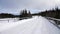 Ice and snow road at East Valadalen in Jamtland in Sweden