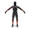 Ice speed skater uniform on white. Front view. 3D illustration