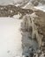 Ice stalactite in kumbhu ice fall, . Beautiful cave and rocks