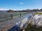 Ice stalactites in ioannina city greece in winter season in front of lake pamvotis greece