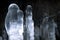Ice stalagmites in the cave