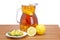 Ice tea with lemon pitcher