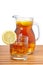 Ice tea with lemon pitcher