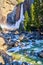 Ice waters pour from Yosemite Lower Falls in early spring