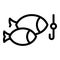 Ice winter fish icon outline vector. Lake winter