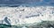 Iceberg aerial footage - giant icebergs in Disko Bay on greenland