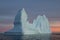 Iceberg in Antarctic waters at sunset