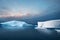 Iceberg in the artic sea, melting ice floes caused by global warming and environment damage, polar climate, illustration
