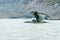 Iceberg breaking from fox glacier in Mt Cook