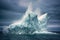 iceberg calving creating a splash in the ocean