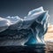 Iceberg, frozen ice on sea, showing hidden risk and danger