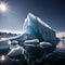 Iceberg, frozen ice on sea, showing hidden risk and danger