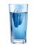 Iceberg in glass. Fresh water depletion environment concept. Isolated with clipping path included.