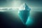 Iceberg with hidden danger underwater