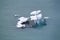 Iceberg at the Hubbard Glacier shaped like flowers