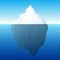 Iceberg illustration and background. Iceberg on water concept. Vector.