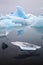 Iceberg landscape drifting pack ice