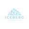 Iceberg logo geometric line outline / line art logo design