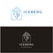 Iceberg logo geometric line outline / line art logo design