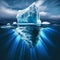 Iceberg in the open ocean, abstract natural backgrounds